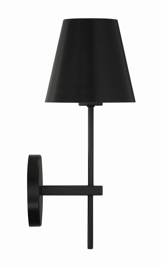 Xavier 1 Light Matte Black Sconce Crystorama