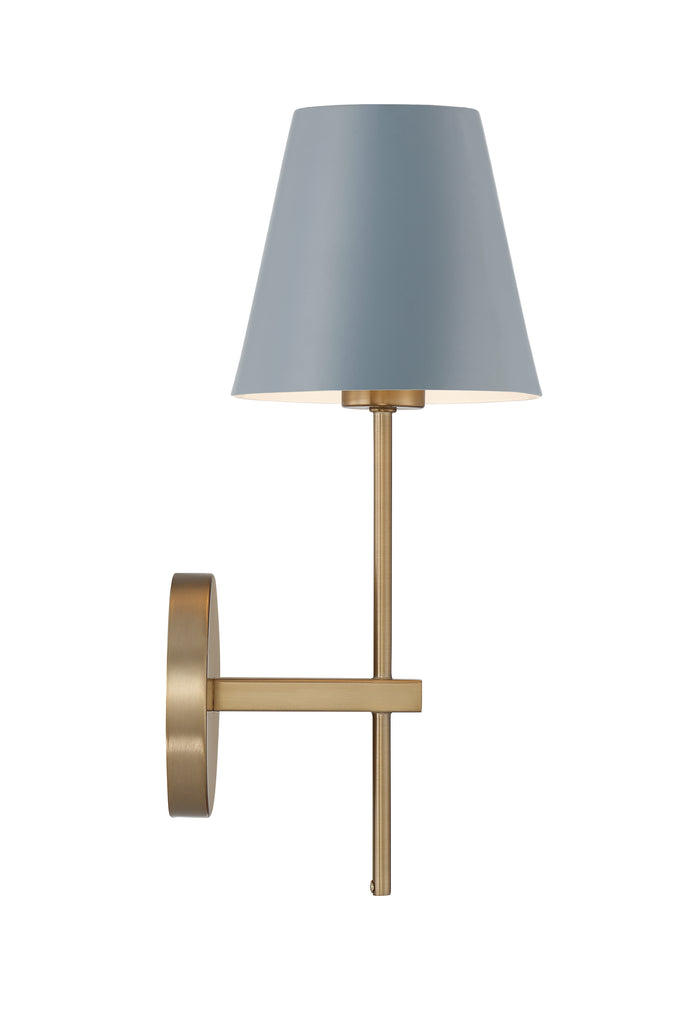 Xavier 1 Light Vibrant Gold + Blue Sconce Crystorama