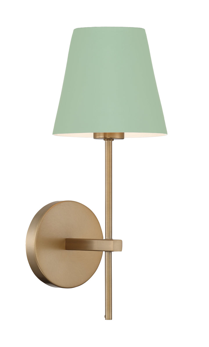 Xavier 1 Light Vibrant Gold + Green Sconce Crystorama