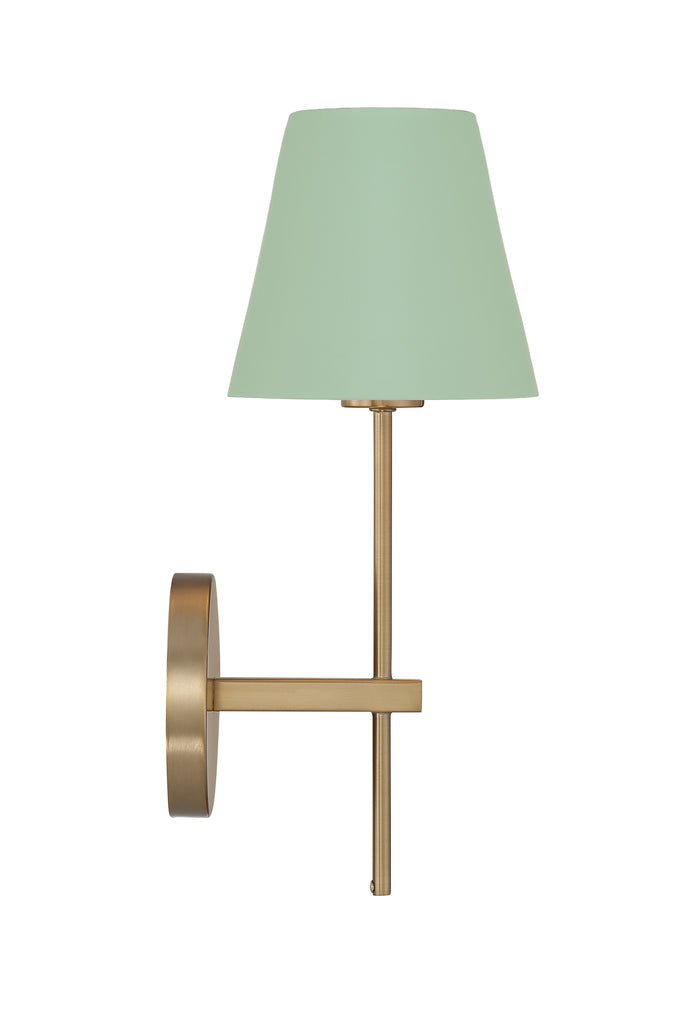 Xavier 1 Light Vibrant Gold + Green Sconce Crystorama