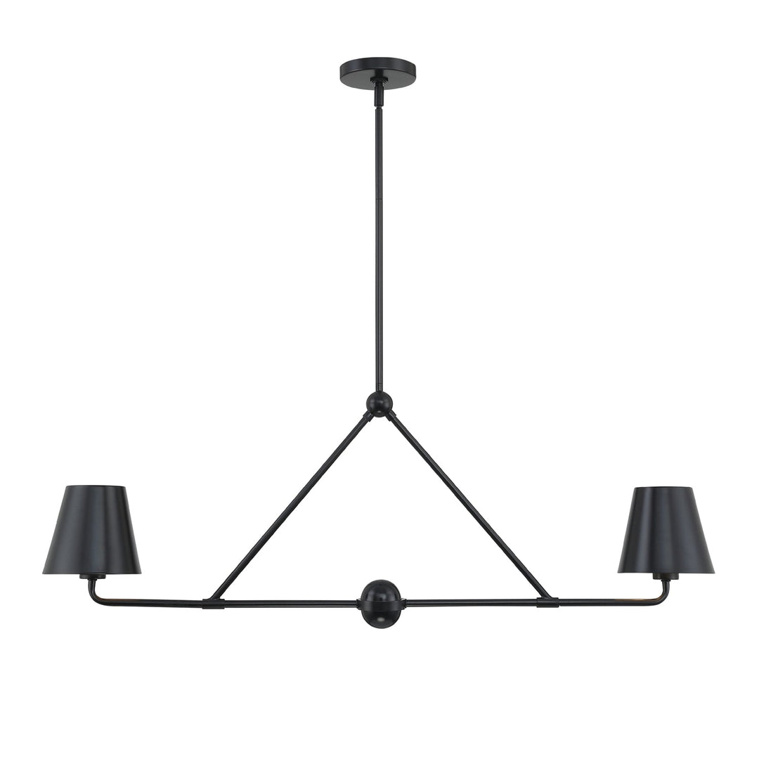 Xavier 2 Light Matte Black Chandelier Crystorama