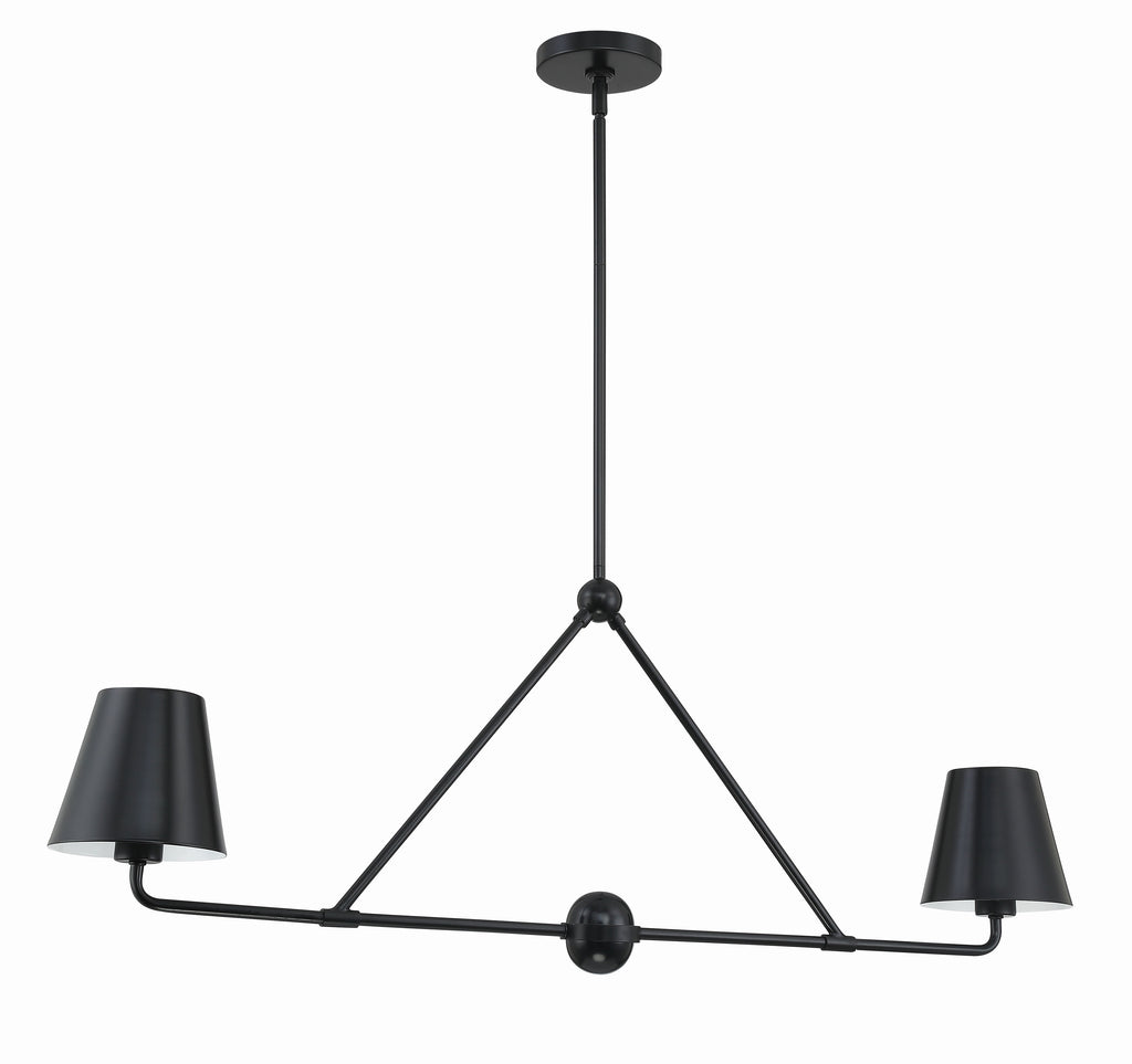 Xavier 2 Light Matte Black Chandelier Crystorama