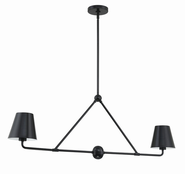 Xavier 2 Light Matte Black Chandelier Crystorama