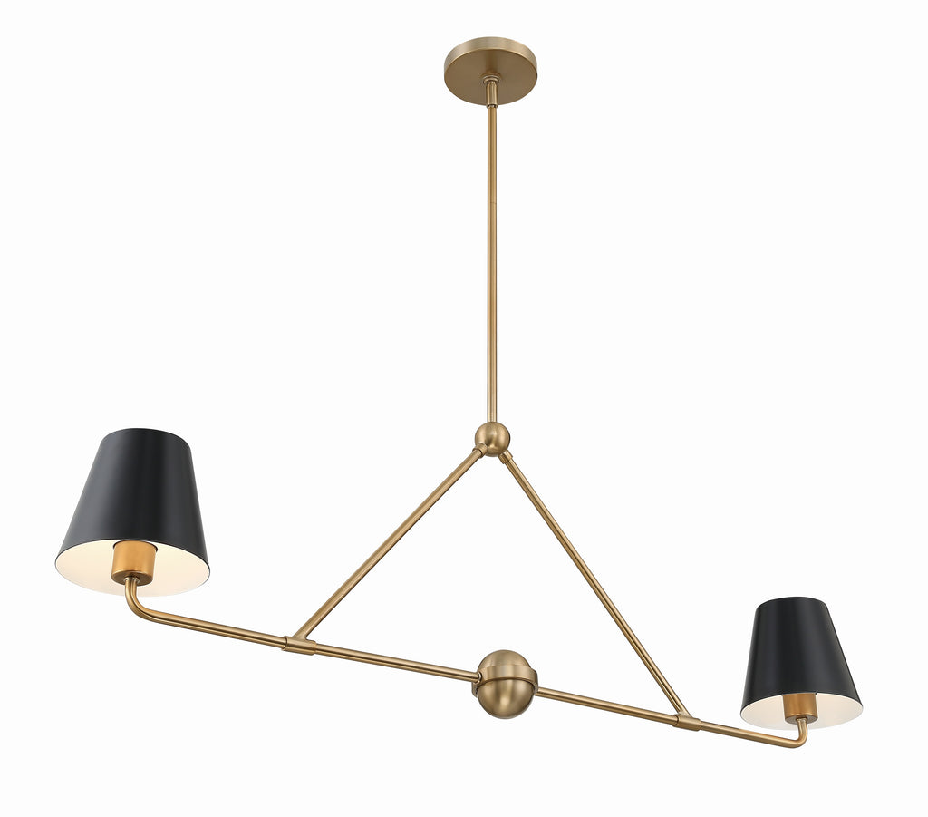 Xavier 2 Light Vibrant Gold Chandelier Crystorama