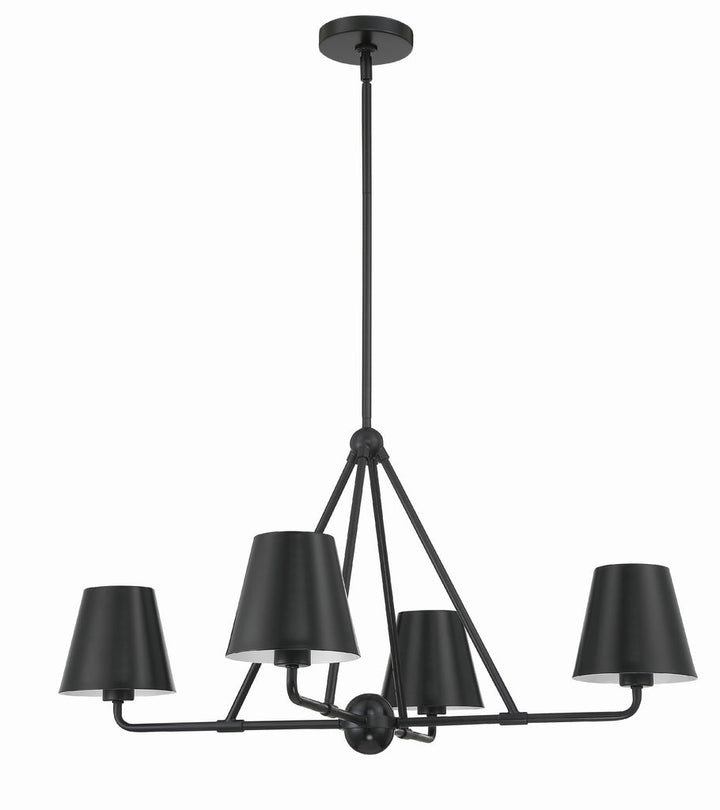 Xavier 4 Light Matte Black Chandelier Crystorama