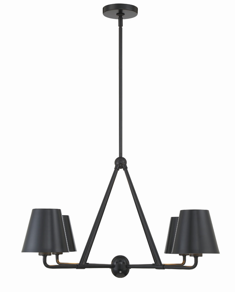 Xavier 4 Light Matte Black Chandelier Crystorama