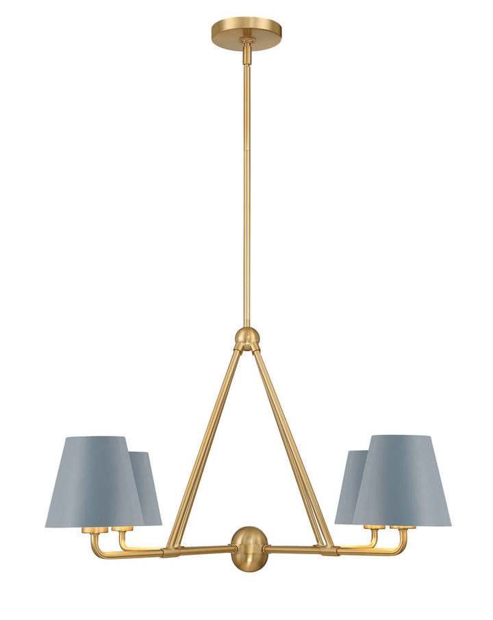 Xavier 4 Light Vibrant Gold + Blue Chandelier Crystorama