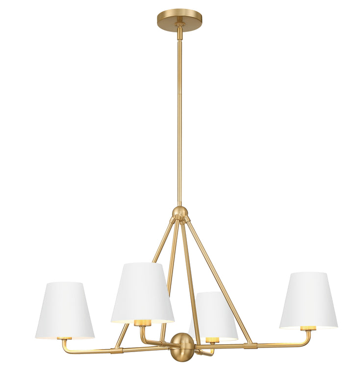 Xavier 4 Light Vibrant Gold + White Chandelier Crystorama