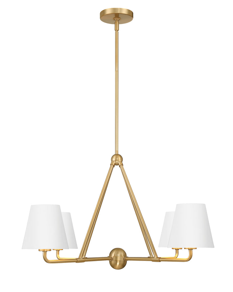 Xavier 4 Light Vibrant Gold + White Chandelier Crystorama