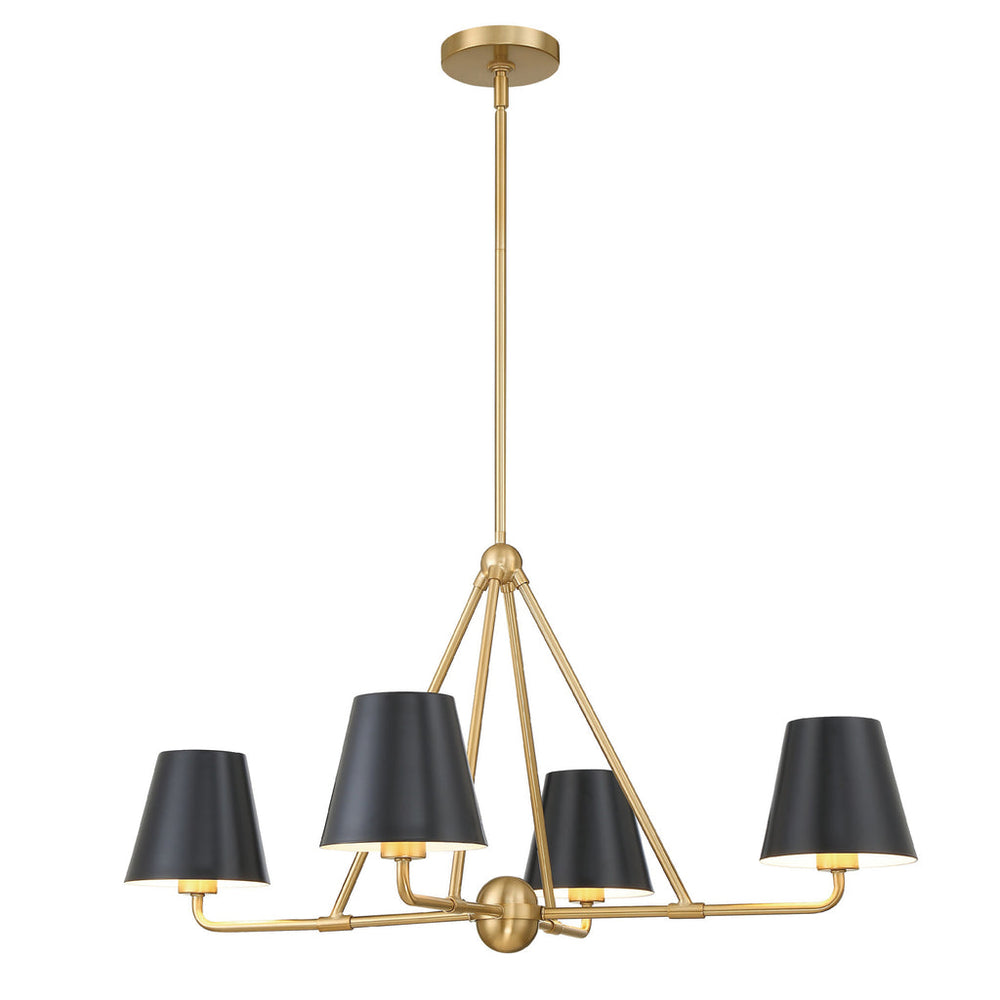 Xavier 4 Light Vibrant Gold Chandelier Crystorama