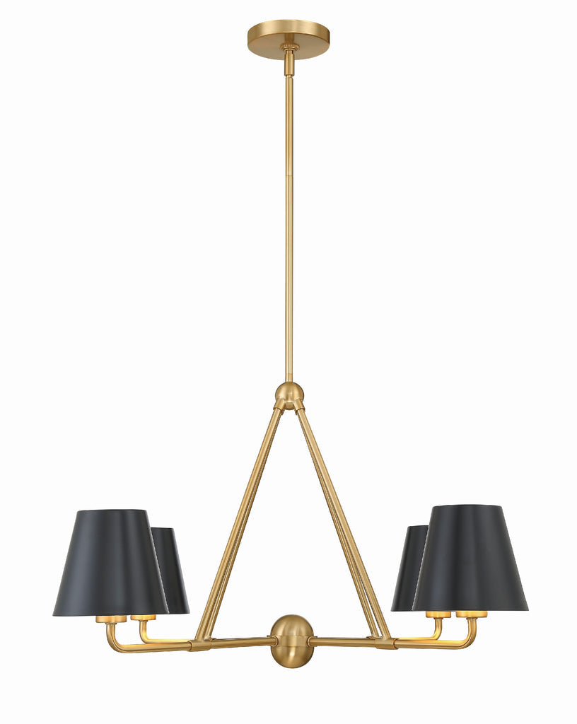 Xavier 4 Light Vibrant Gold Chandelier Crystorama