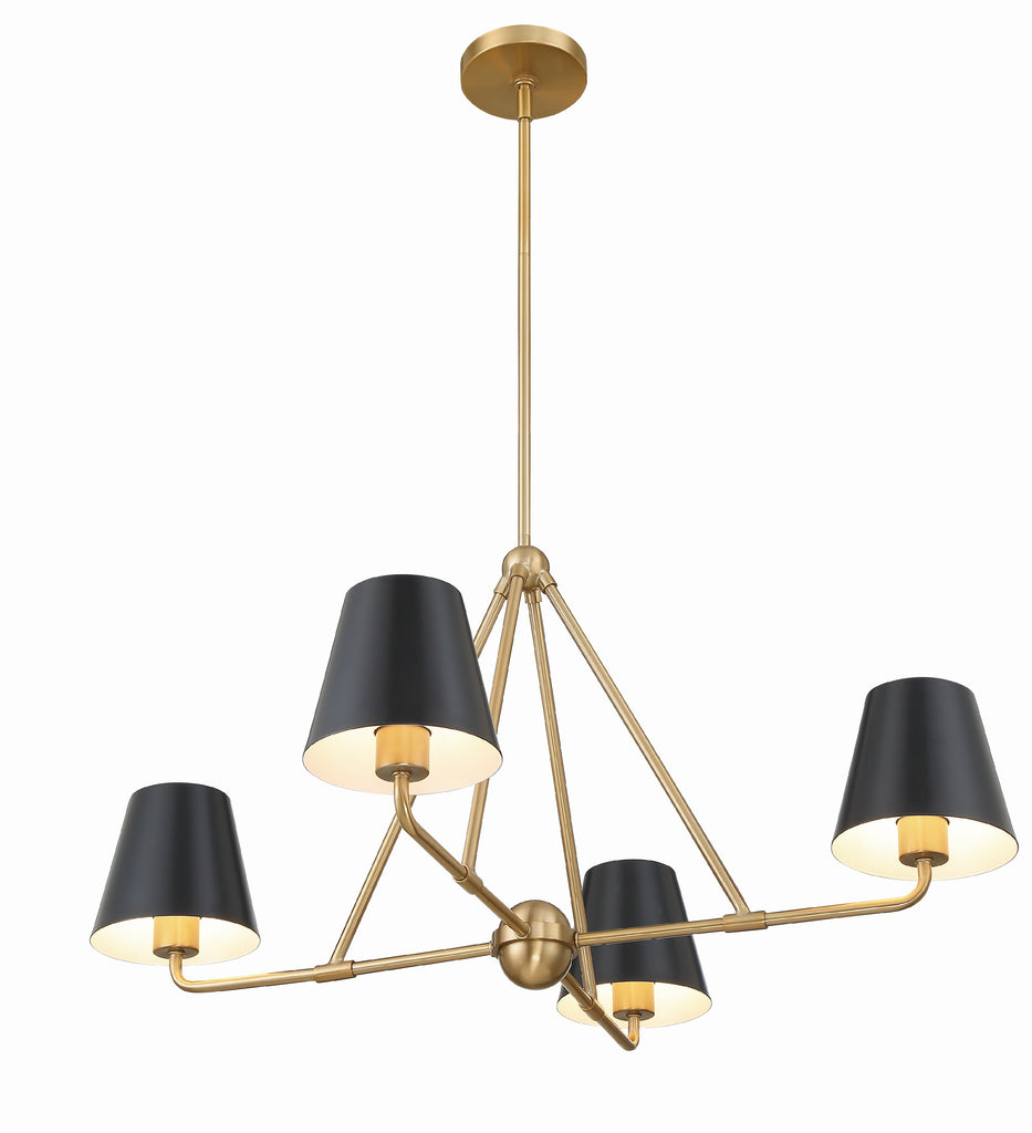 Xavier 4 Light Vibrant Gold Chandelier Crystorama