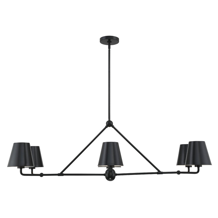 Xavier 6 Light Matte Black Chandelier Crystorama