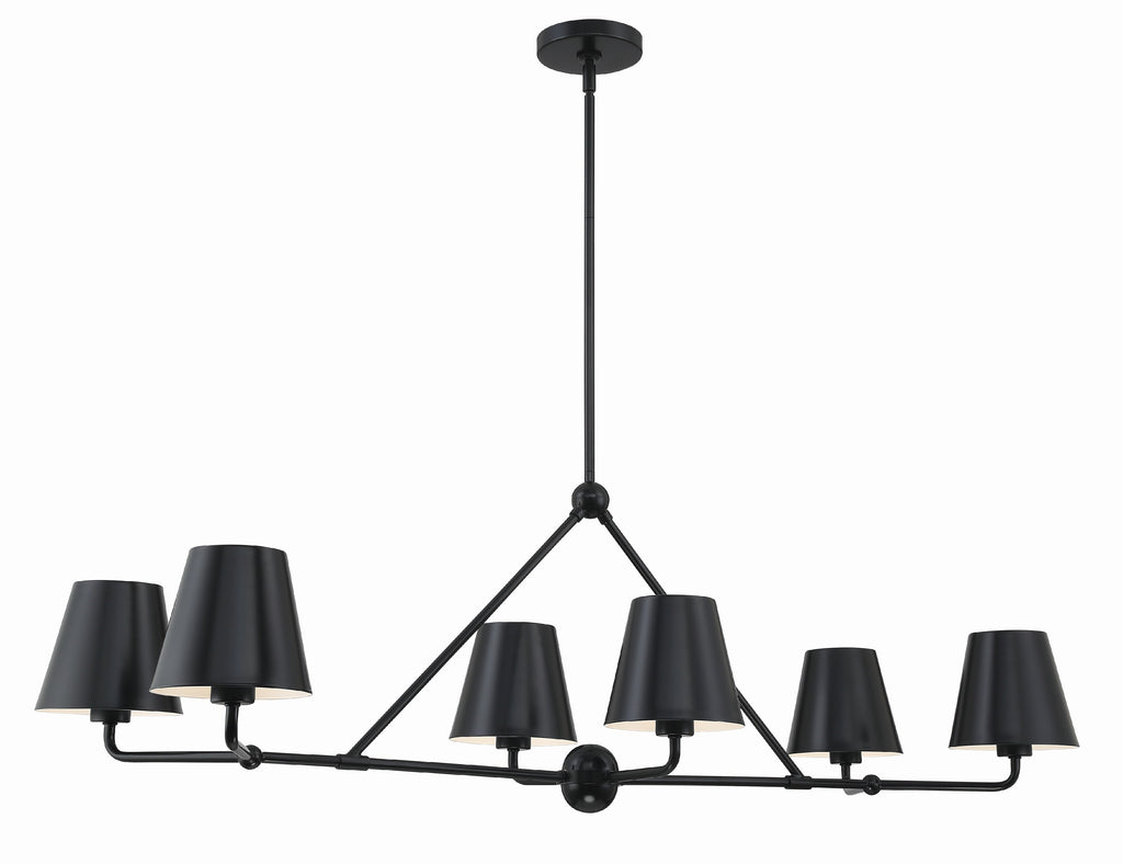 Xavier 6 Light Matte Black Chandelier Crystorama