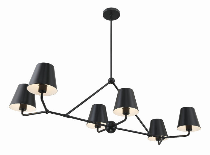 Xavier 6 Light Matte Black Chandelier Crystorama