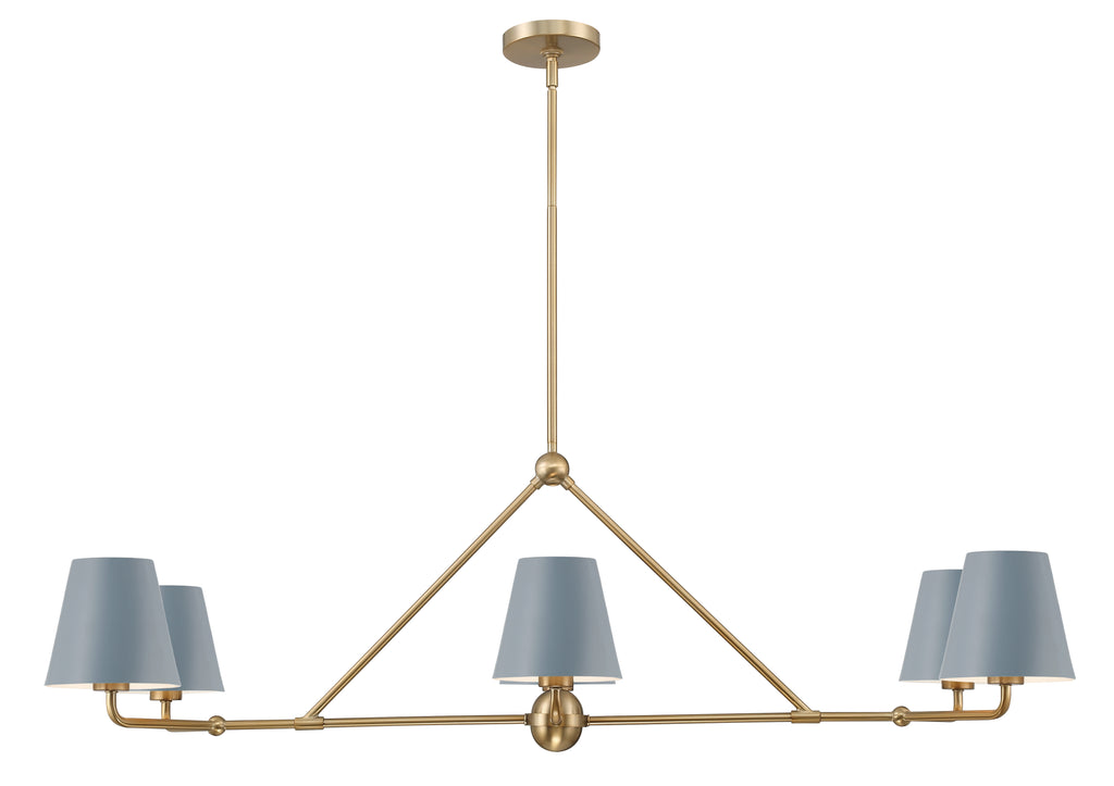 Xavier 6 Light Vibrant Gold + Blue Chandelier Crystorama