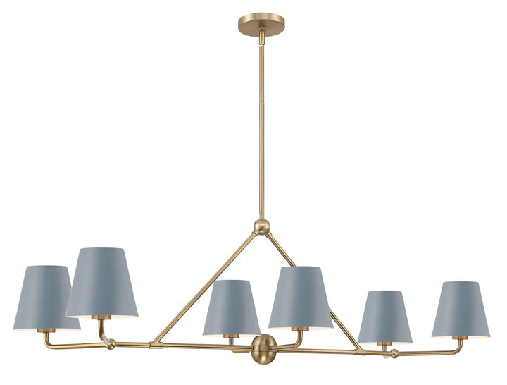 Xavier 6 Light Vibrant Gold + Blue Chandelier Crystorama