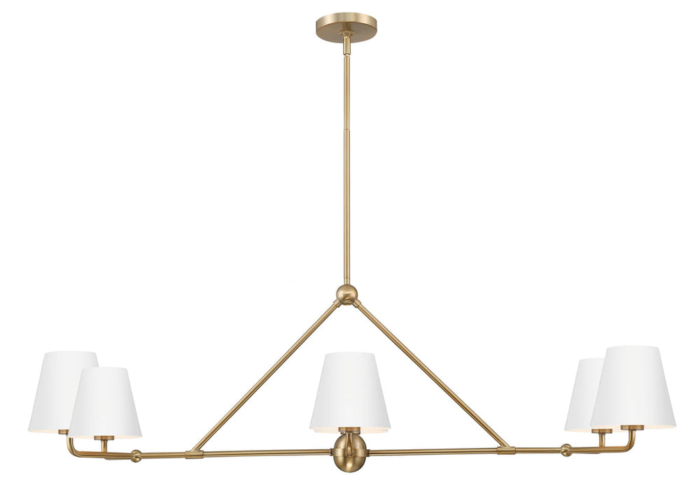 Xavier 6 Light Vibrant Gold + White Chandelier Crystorama