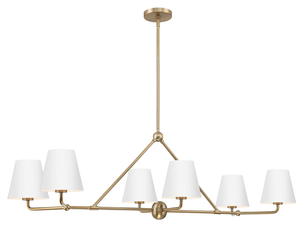 Xavier 6 Light Vibrant Gold + White Chandelier Crystorama