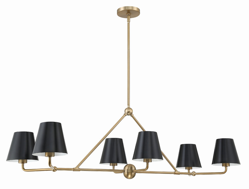 Xavier 6 Light Vibrant Gold Chandelier Crystorama