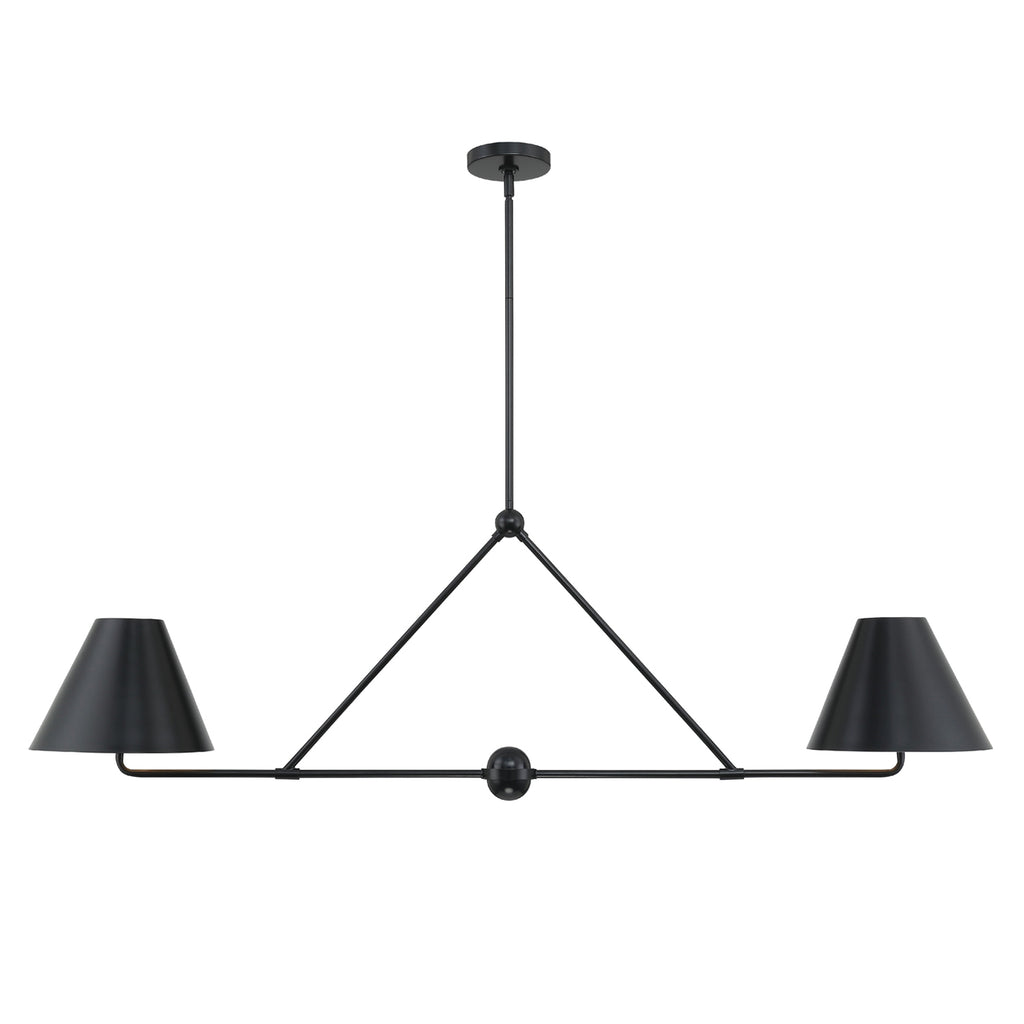 Xavier 4 Light Matte Black Chandelier Crystorama