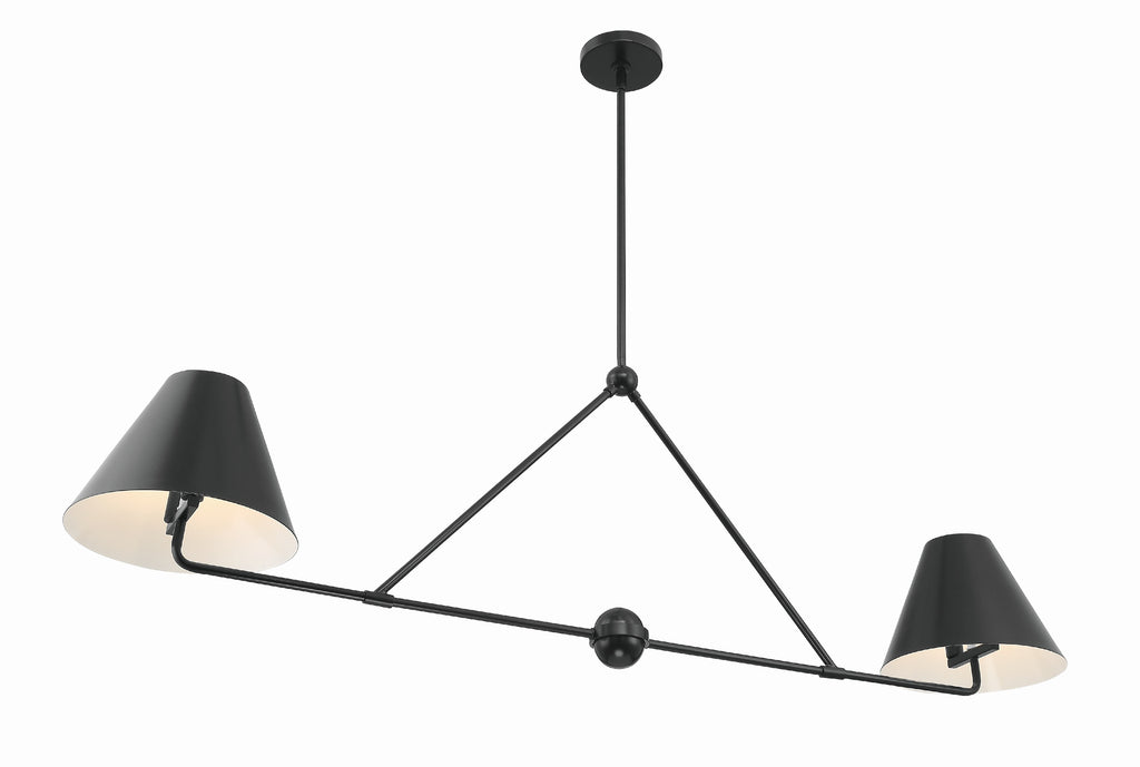 Xavier 4 Light Matte Black Chandelier Crystorama