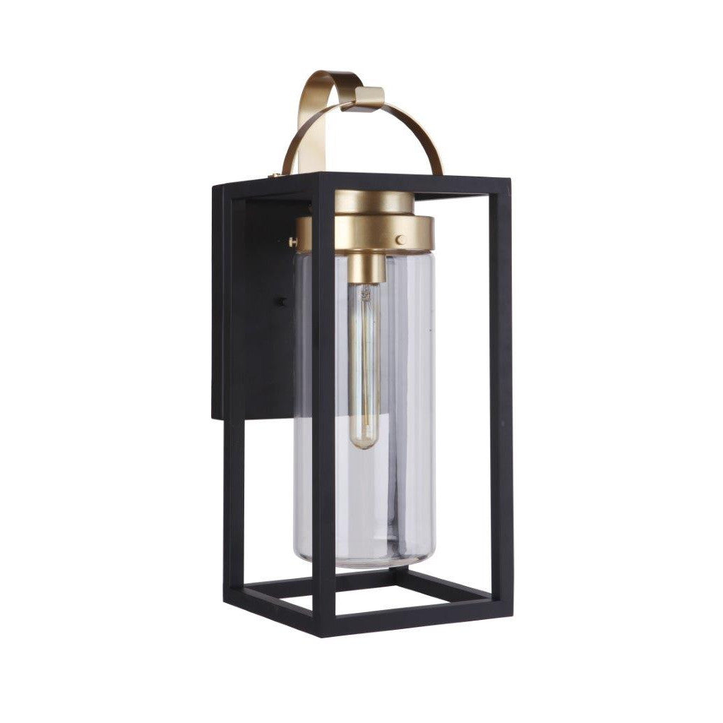 CRAFTMADE Neo 1 Light Medium Outdoor Wall Lantern in Midnight/Satin Brass