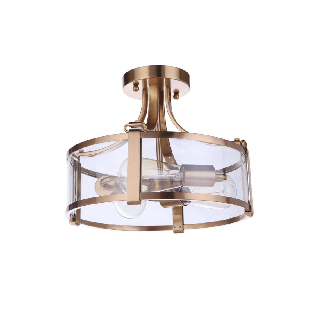 Elliot 3 Light Semi Flush in Satin Brass CRAFTMADE