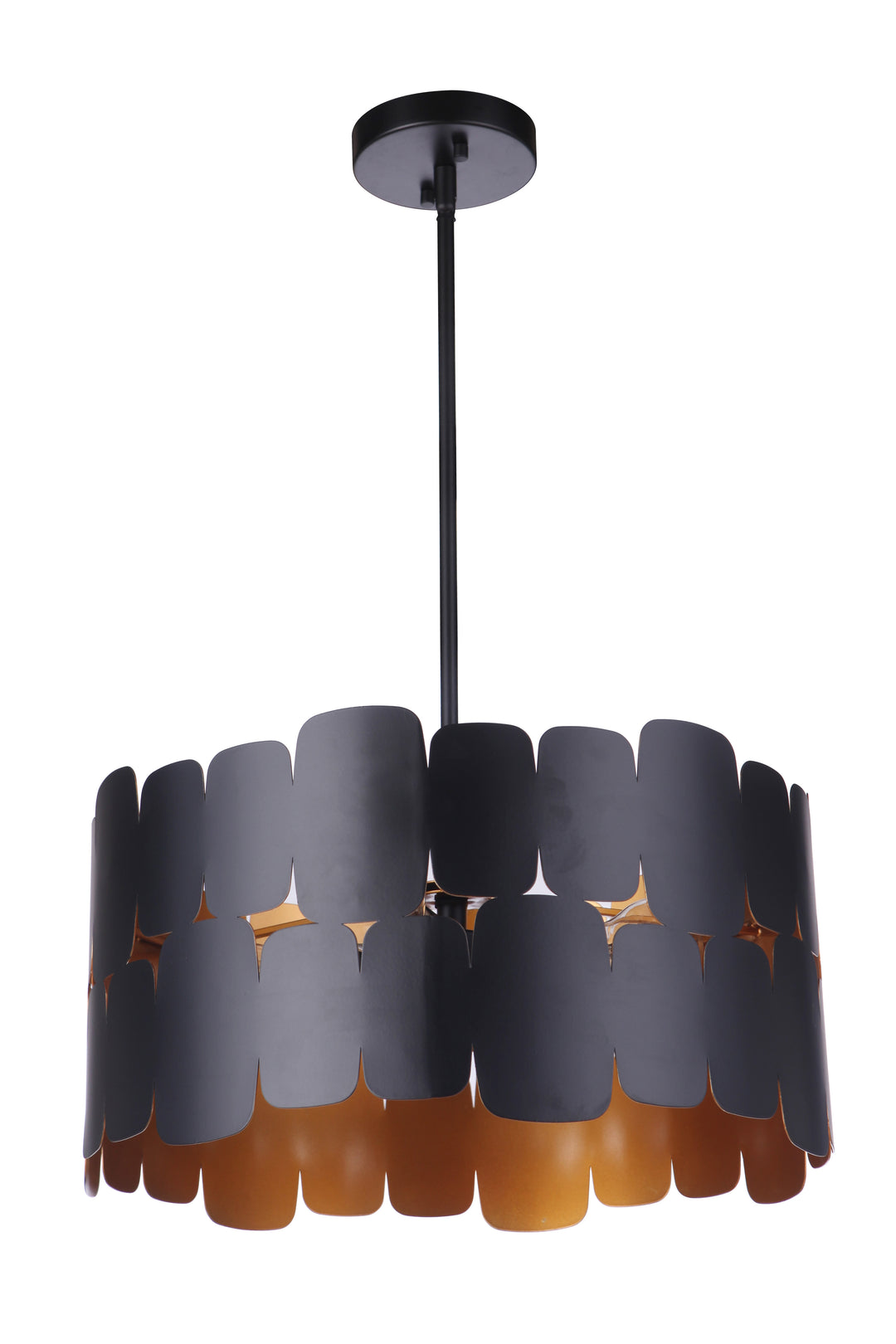 CRAFTMADE Sabrina 4 Light Pendant in Flat Black/Gold Luster