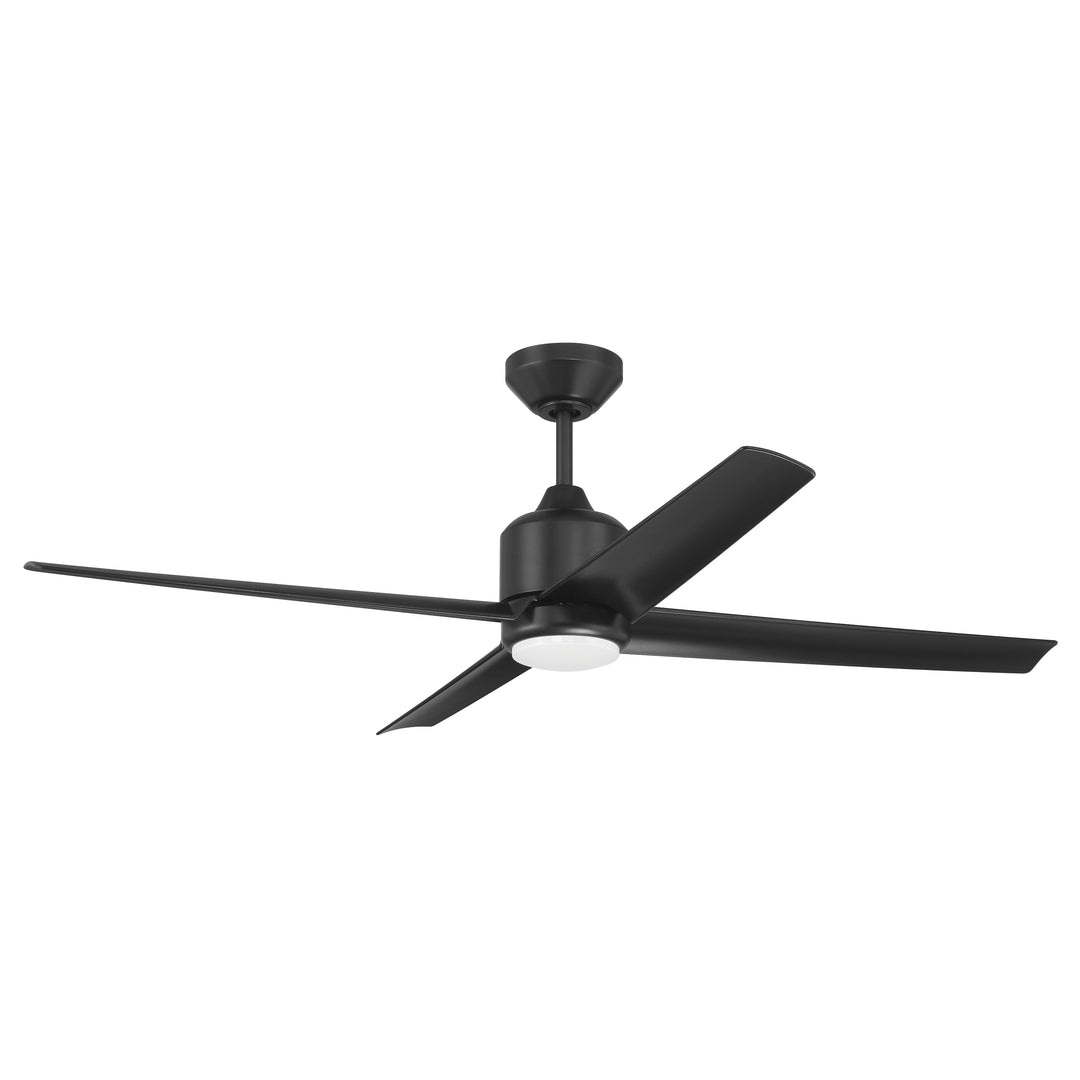 CRAFTMADE 52" Quell Fan, Flat Black Finish, Flat Black Blades. LED Light, WIFI and Control Included