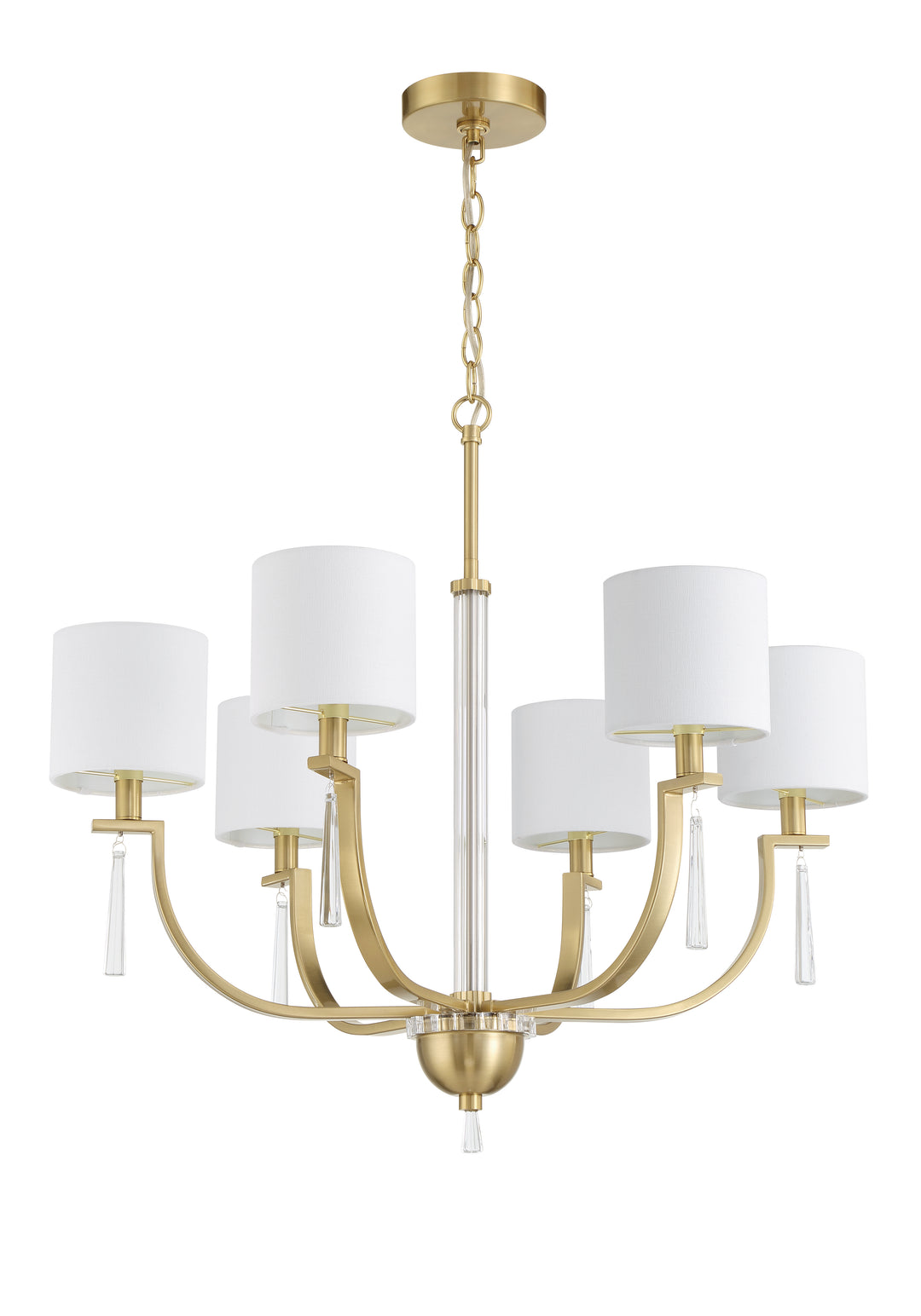 CRAFTMADE Fortuna 6 Light Chandelier in Satin Brass