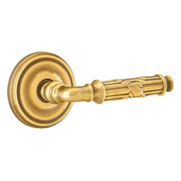 EMTEK Solid Brass Ribbon & Reed Lever With Regular Rosette