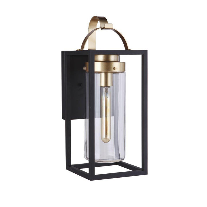 CRAFTMADE Neo 1 Light Large Outdoor Wall Lantern in Midnight/Satin Brass