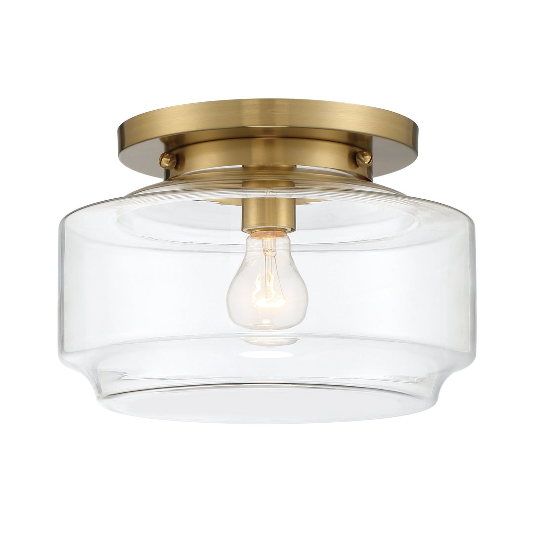 Peri 1 Light 12" Flushmount in Satin Brass CRAFTMADE