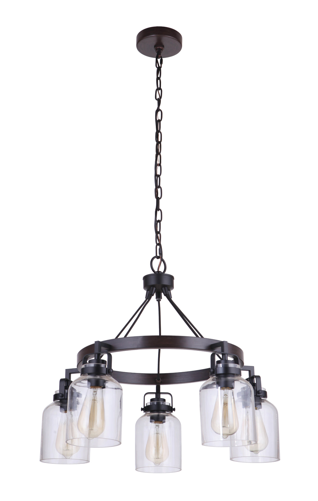 CRAFTMADE Foxwood 5 Light Chandelier in Flat Black/Dark Teak