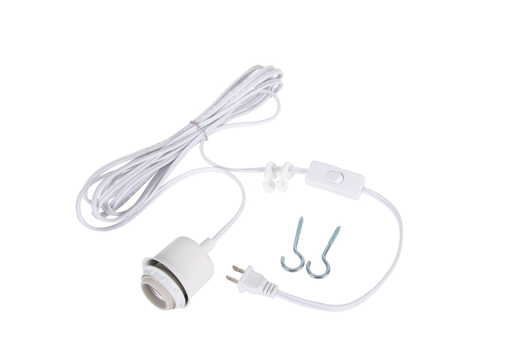 CRAFTMADE Swag Hardware Kit 15' White Cord w/Socket in White