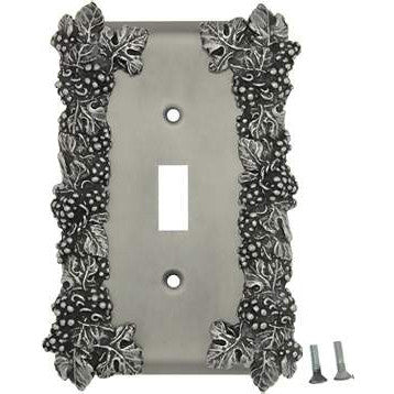 ANNE AT HOME Grapes & Floral Wall Plate (Matte Nickel Finish)