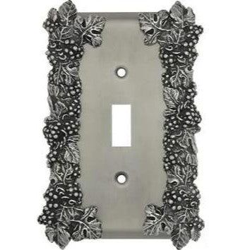 ANNE AT HOME Grapes & Floral Wall Plate (Matte Nickel Finish)