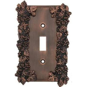 Grapes & Floral Wall Plate (Antique Copper Finish) ANNE AT HOME