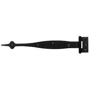 ACORN MANUFACTURING 9 Inch Cast Iron Strap Hinge: Pair of Black Matte Iron Strap Hinges (Offset)