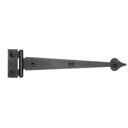 ACORN MANUFACTURING 6 1/2 Inch Cast Iron Strap Hinge: Black Matte Iron Strap Hinge (Flush Mount)