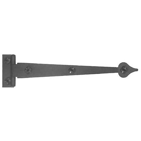 ACORN MANUFACTURING 6 1/2 Inch Cast Iron Strap Hinge: Pair of Black Matte Iron Strap Hinges (Offset)