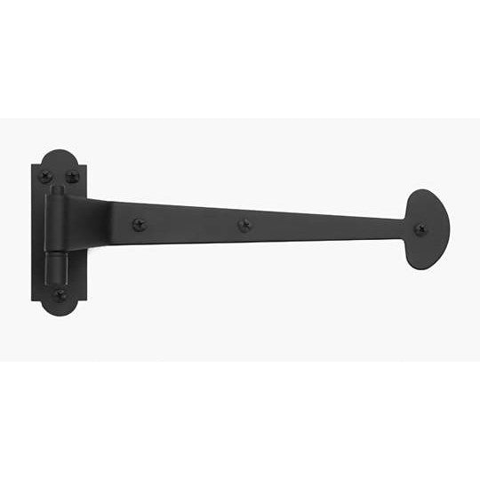 ACORN MANUFACTURING 13 3/8 Inch Smooth Iron Bean Style Strap Shutter Hinge (Matte Black Finish)