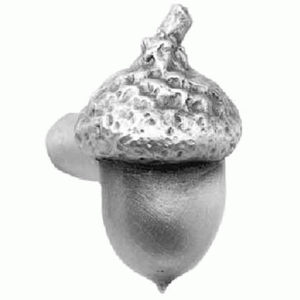 ACORN MANUFACTURING 1 5/8 Inch Solid Pewter Knob: Acorn Style (Satin Pewter Finish)