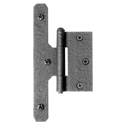 ACORN MANUFACTURING 7 Inch Cast Iron Half H Hinge: Pair of Black Matte Iron Hinges (Flush Finish)