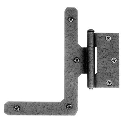 7 Inch Cast Iron Half L Hinge: Pair of Black Matte Iron Hinges (Flush Finish) ACORN MANUFACTURING