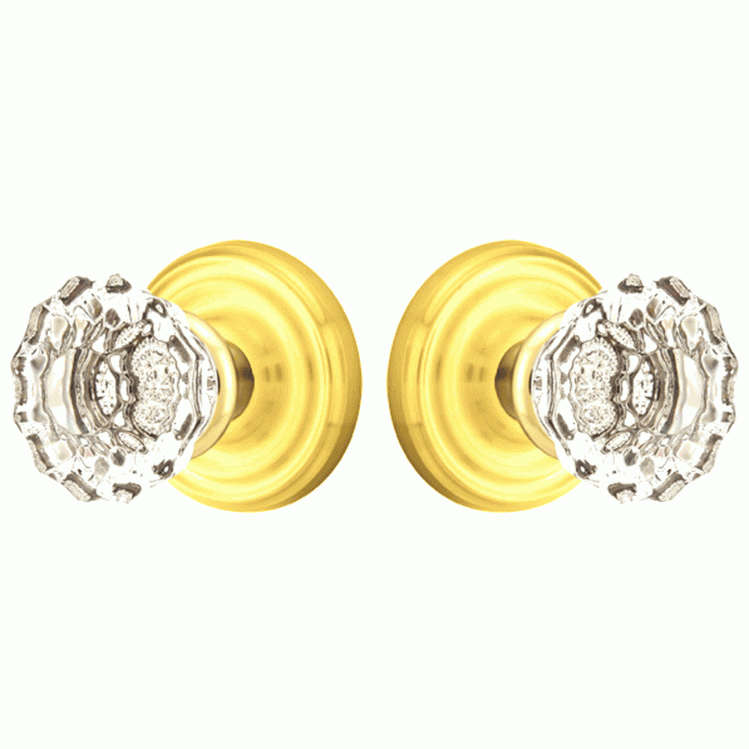 EMTEK Crystal Astoria Door Knob Set With Regular Rosette