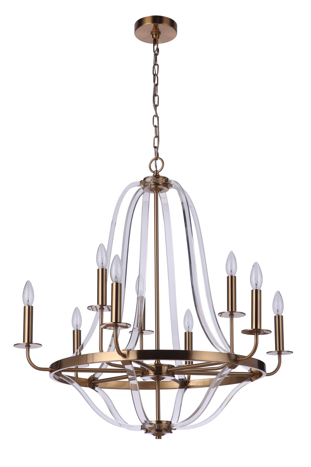 CRAFTMADE Graclyn 9 Light Chandelier in Satin Brass