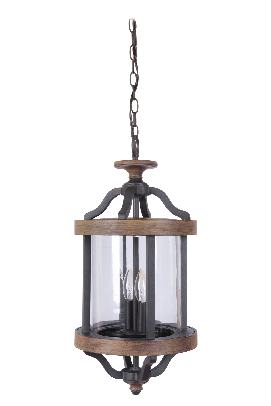 CRAFTMADE Ashwood 2 Light Outdoor Pendant in Textured Black/Whiskey Barrel