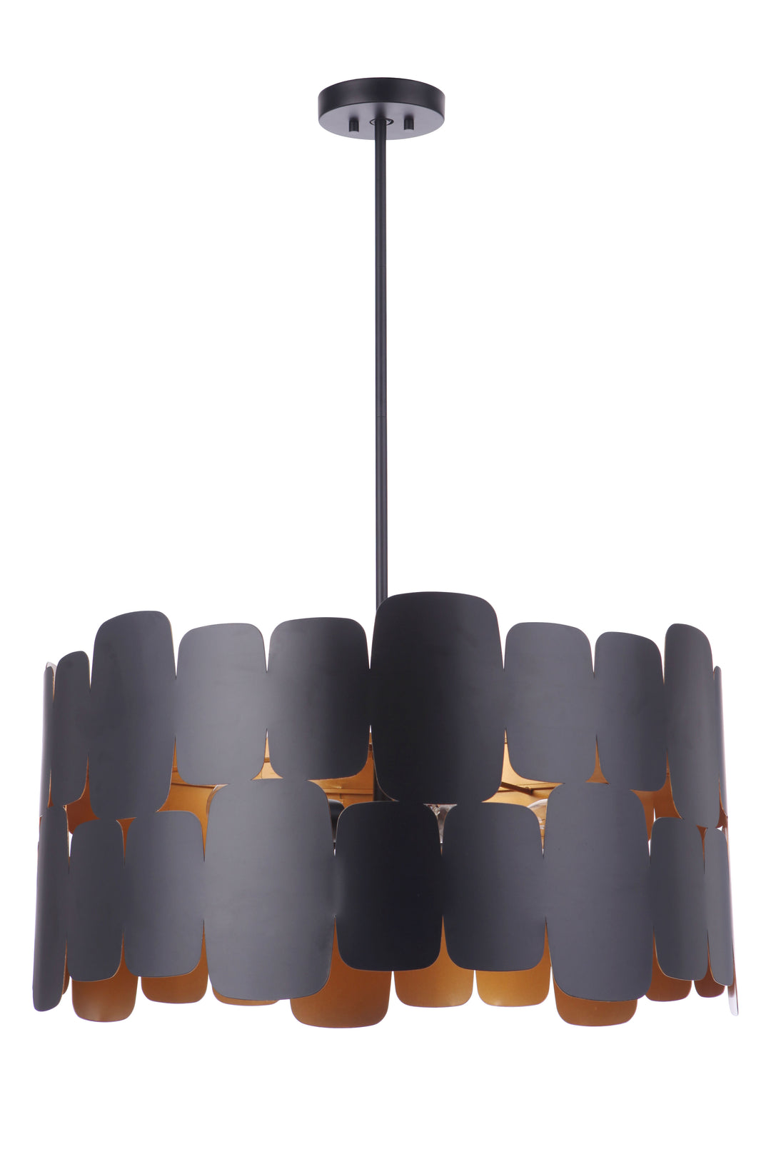 CRAFTMADE Sabrina 5 Light Pendant in Flat Black/Gold Luster